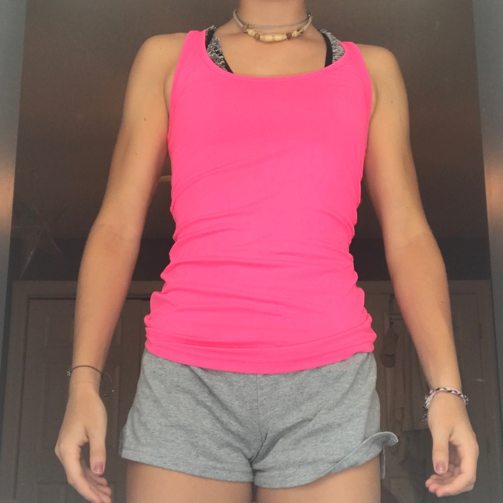 Neon pink running shirt